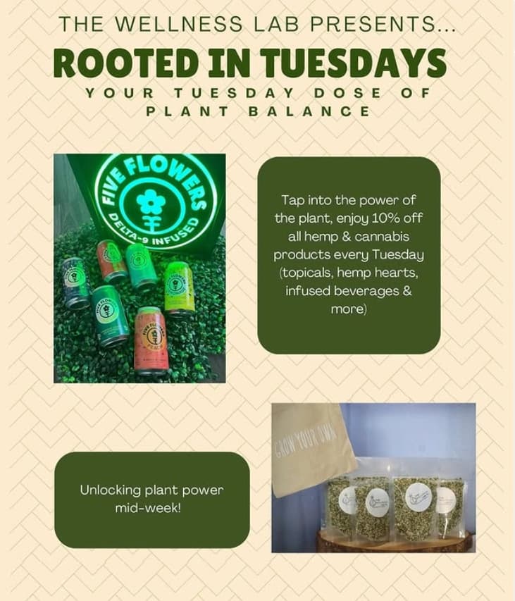 Rooted in Tuesdays weekly special flyer