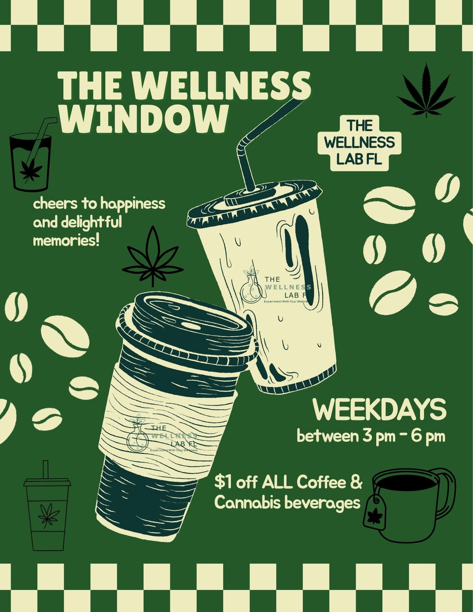 The Wellness Window weekday happy hour from 3 PM to 6 PM