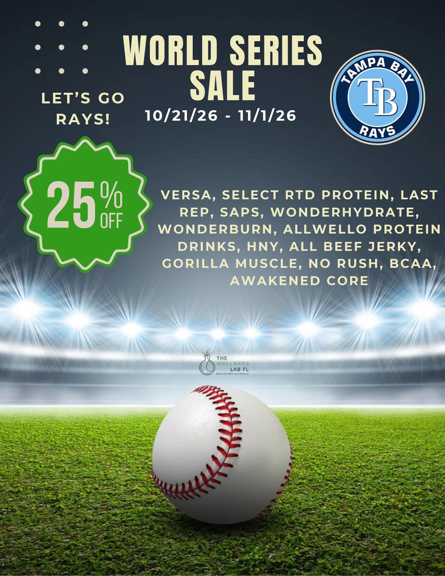 World Series Sale flyer: 25% off selected products October 21 through November 1, 2026